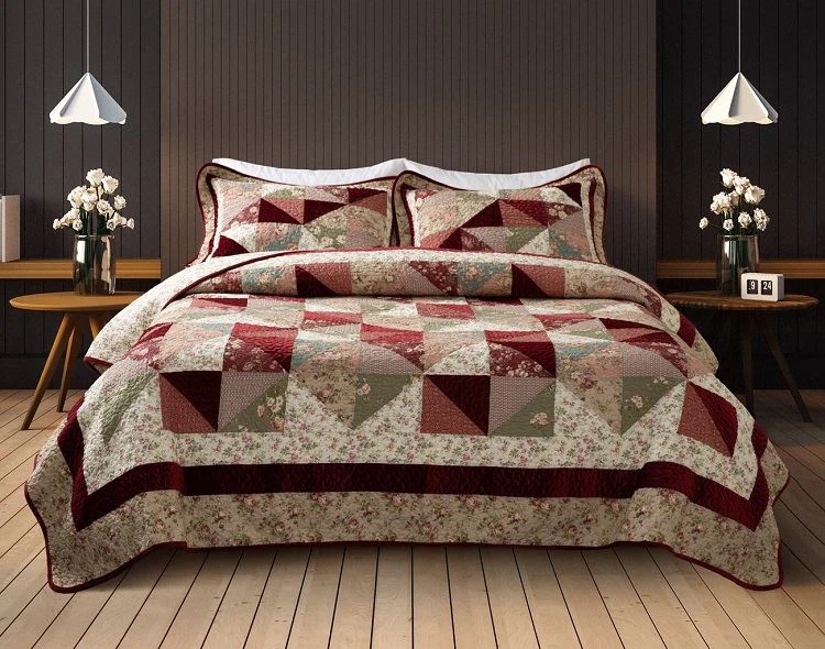 Vintage Velvet Patchwork Quilt Set